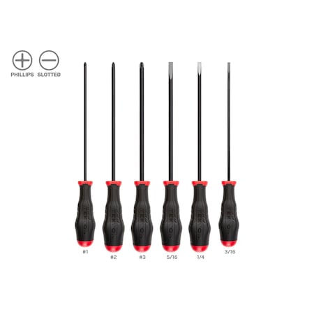 Tekton High-Torque Black Oxide Blade Screwdriver Set, 6-Piece (No. 1 - No. 3, 3/16 - 5/16 in.) DRV41235